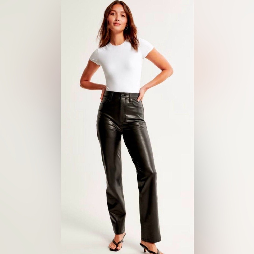Abercrombie & Fitch Black Faux Leather Pants